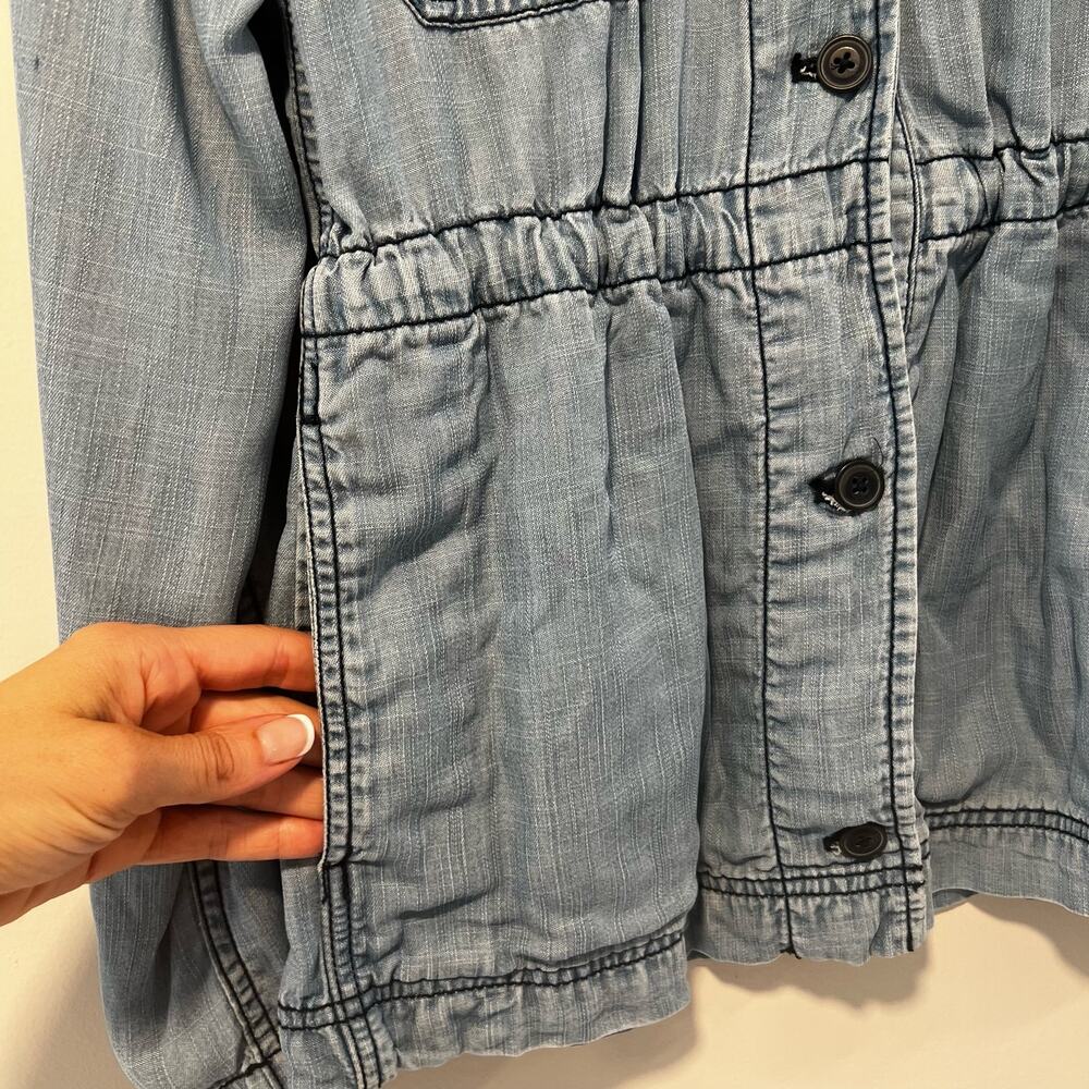 Gap Buttondown Chambray Shacket W Waist Cincher S… - image 3